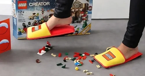 Lego papuče s firemnou potlačou - kreatívny reklamný predmet